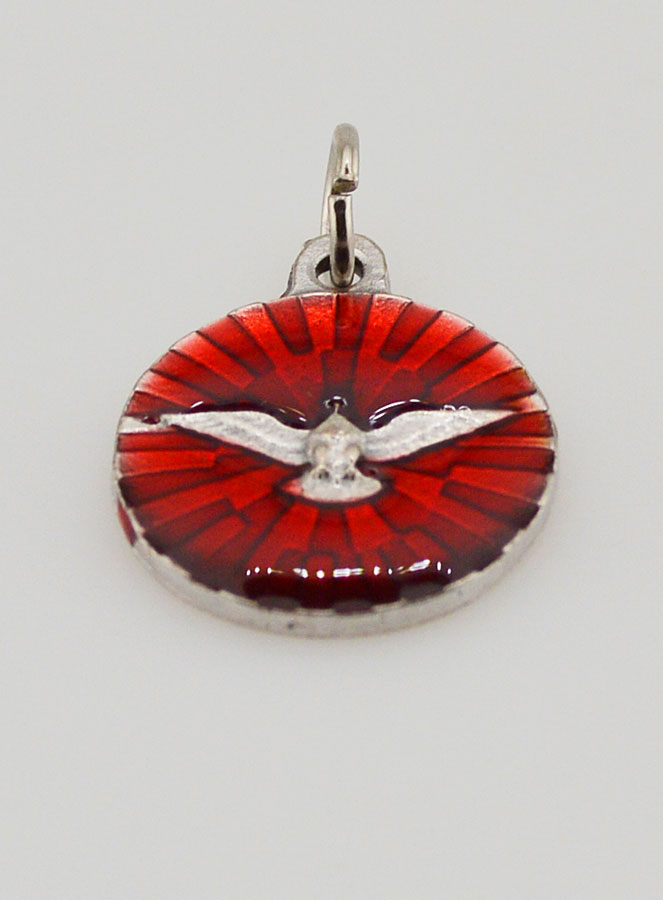 Médaille du Saint Esprit Émail Rouge - 18 mm (pic 2)