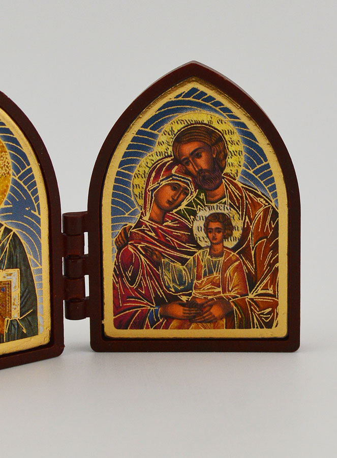 Icône Diptyque Mini - Christ Pantocrator & Ste Famille (pic 3)