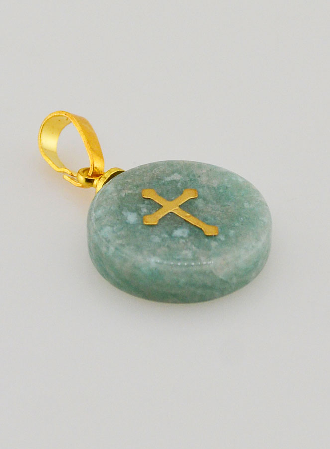 Médaille Avec Croix - Bleu Vert (pic 3)