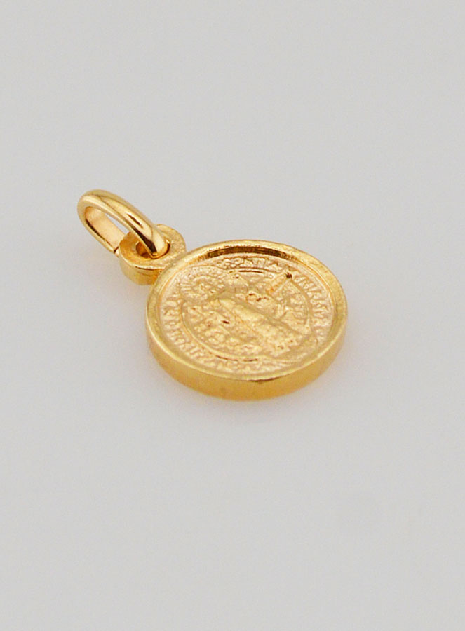 Médaille de Saint Benoît en Plaqué Or - 10mm (pic 4)