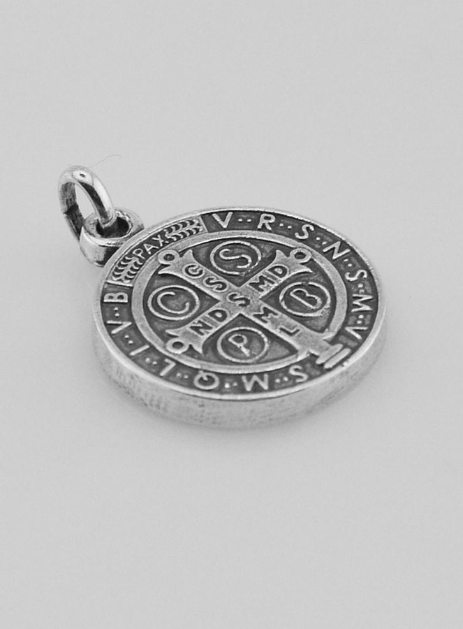 Médaille de Saint Benoît en Argent Plaqué - 18mm (pic 4)