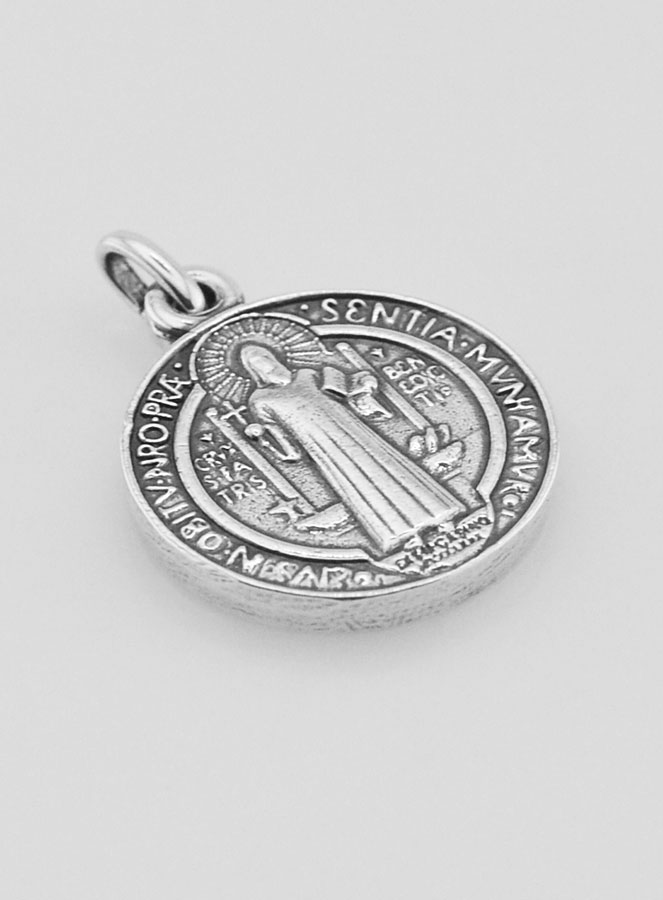 Médaille de Saint Benoît en Argent Plaqué - 15mm (pic 4)