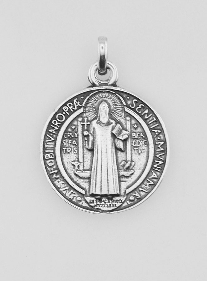 Médaille de Saint Benoît en Argent Plaqué - 10mm (pic 4)