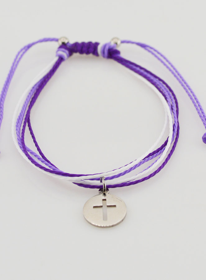 Bracelet Avec Croix - Violet (pic 2)