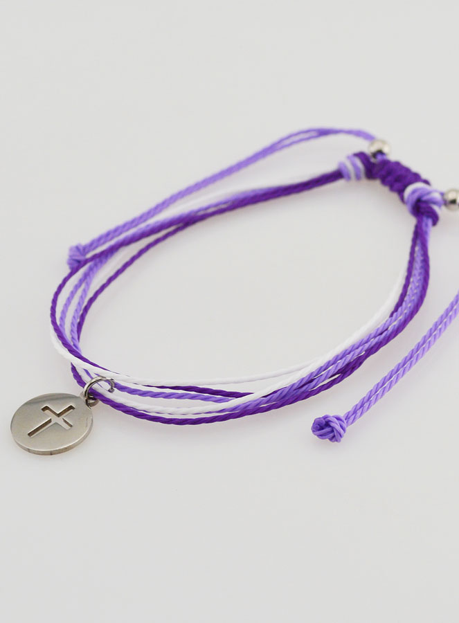 Bracelet Avec Croix - Violet (pic 4)