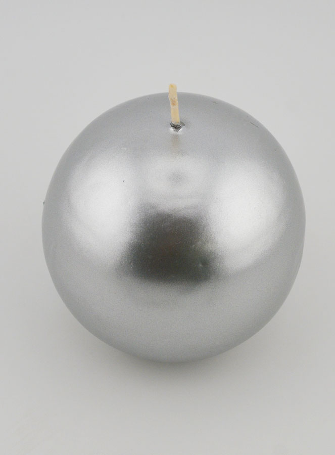 Bougie de Décoration Ronde 8cm - Argent (pic 2)