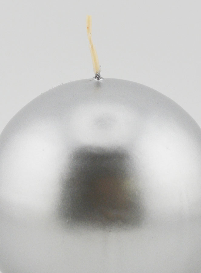 Bougie Boule de Noël 8cm - Argent (pic 3)