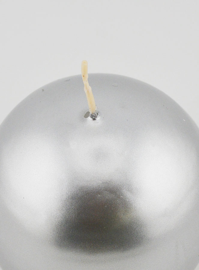 Bougie Boule de Noël 8cm - Argent (pic 4)