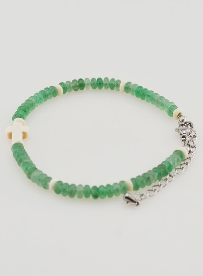Bracelet Croix et Pierres Vertes (pic 2)