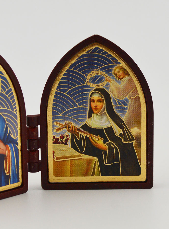 Icône Diptyque Mini - Sacré Coeur de Jésus & Ste Rita (pic 3)
