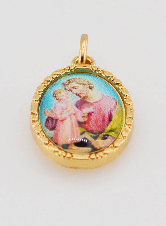 Médaille Bord Torsadé 25mm - Saint Joseph (pic 2)
