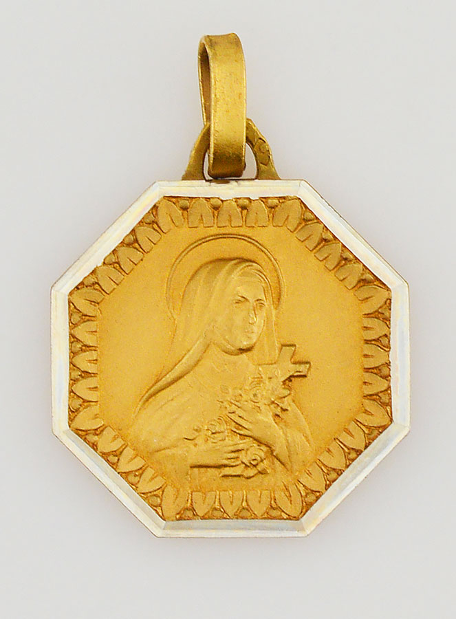 Médaille Sainte Thérèse en Plaqué Or (pic 1)