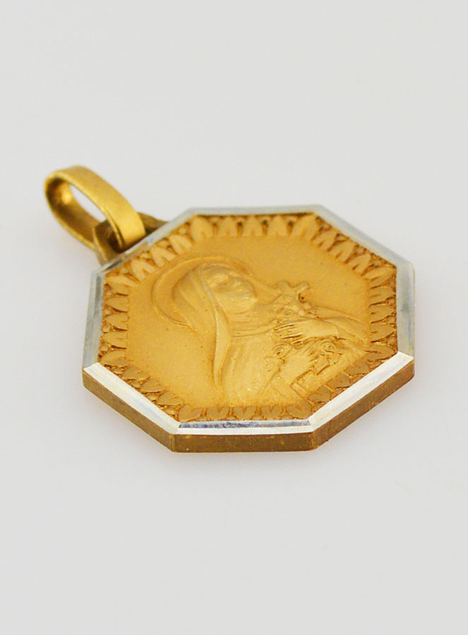 Médaille Sainte Thérèse en Plaqué Or (pic 3)