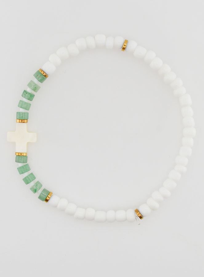 Bracelet Religieux Pierre & Nacre - Vert (pic 1)