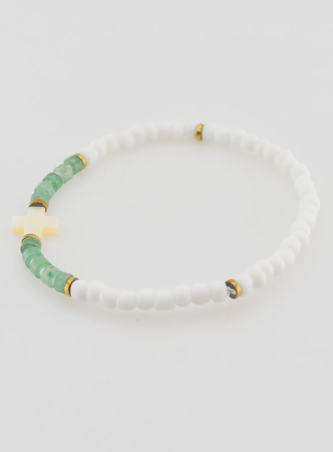 Bracelet Religieux Pierre & Nacre - Vert (pic 2)