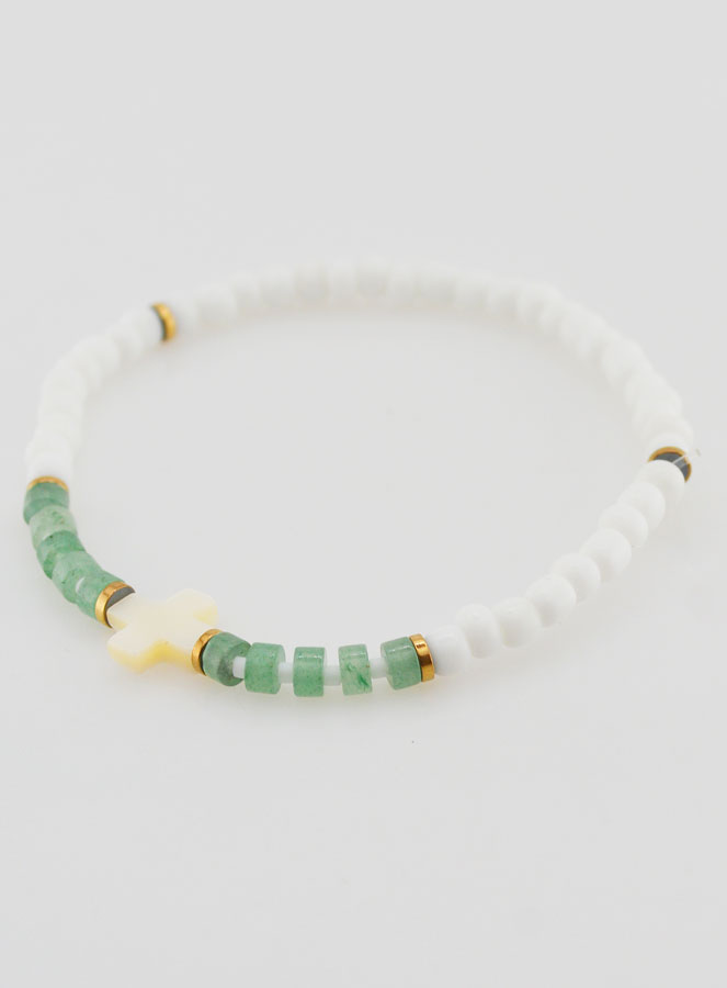 Bracelet Religieux Pierre & Nacre - Vert (pic 3)