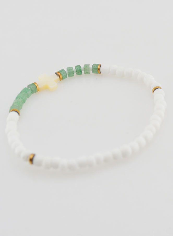 Bracelet Religieux Pierre & Nacre - Vert (pic 4)