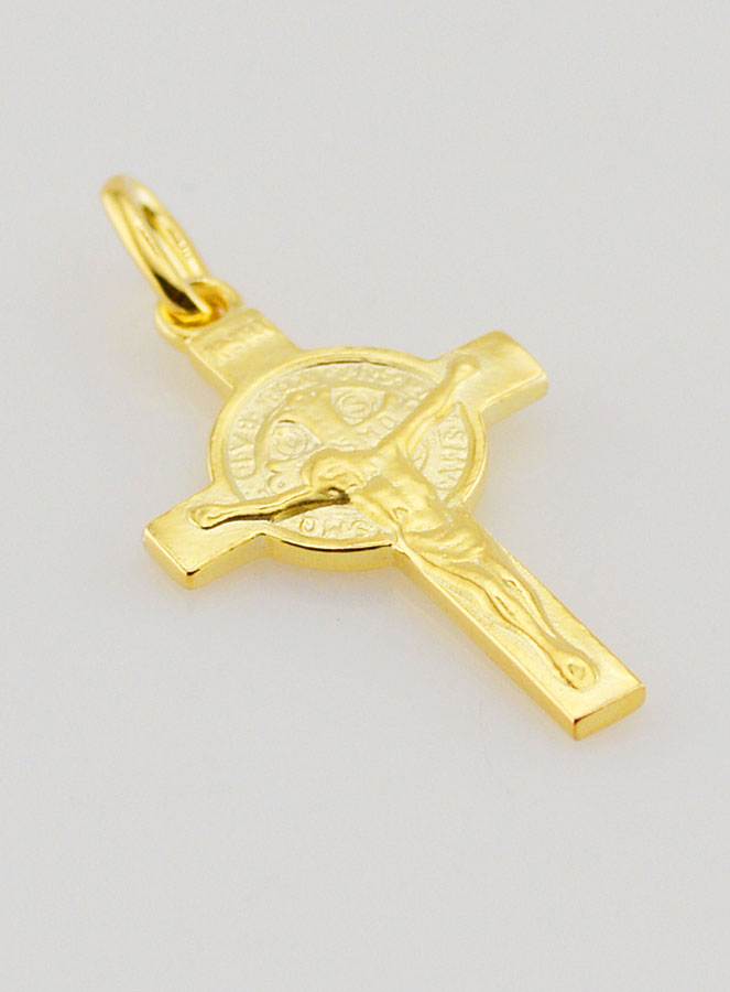 Pendentif Croix  Plaqué Or - Saint Benoit (pic 3)