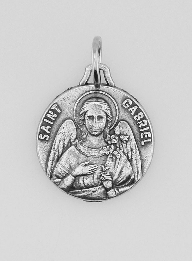 Médaille Saint Gabriel Argentée - 14mm (pic 1)