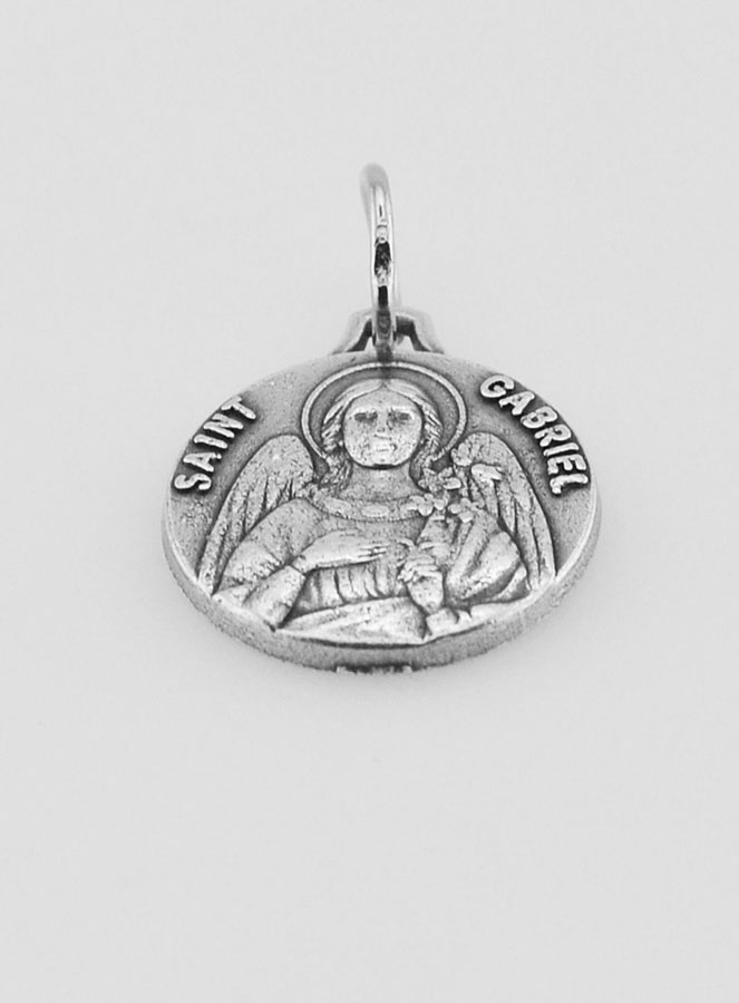 Médaille Saint Gabriel Argentée - 14mm (pic 2)