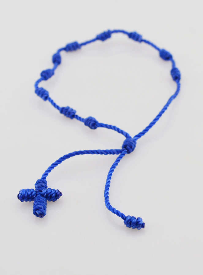 Bracelet Dizainier en Corde - Bleu (pic 2)