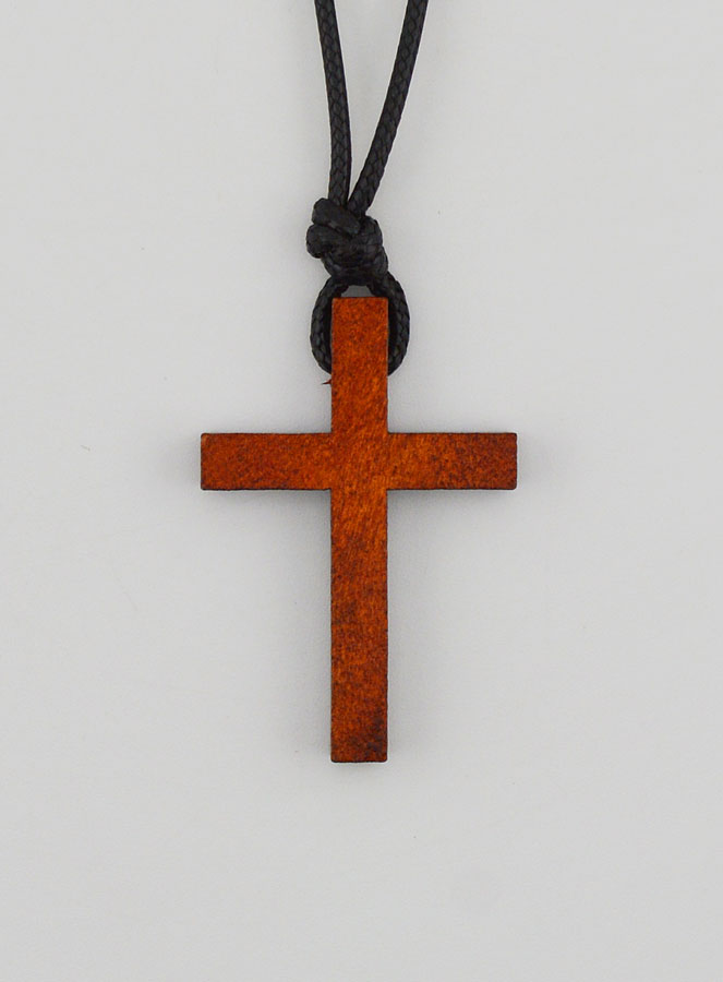 Croix en Bois & Cordon Cuir Réglable (pic 4)