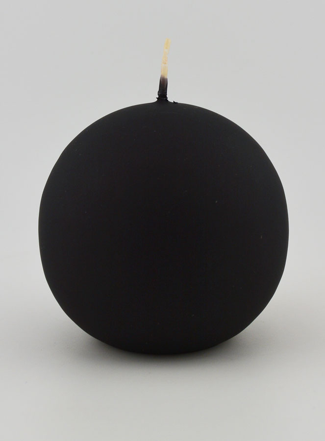 Bougie Boule de Noël 8cm - Noir Velours (pic 1)