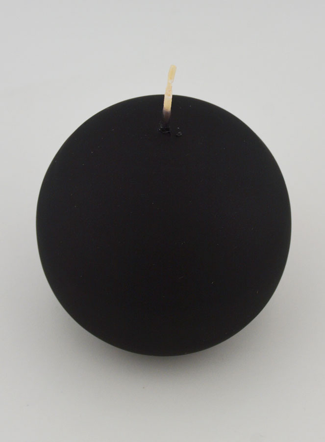 Bougie Boule de Noël 8cm - Noir Velours (pic 2)