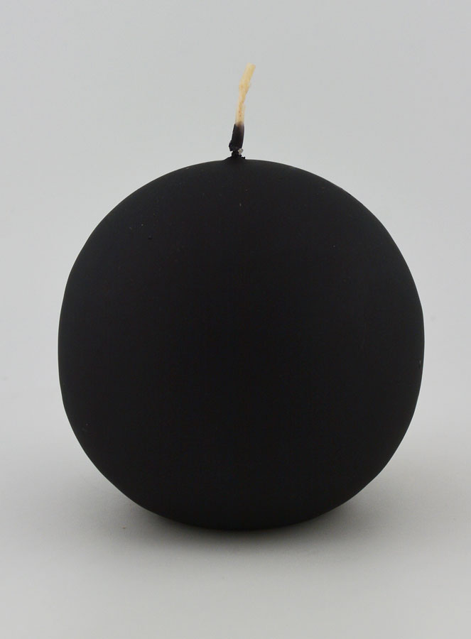 Bougie de Décoration Boule 8cm - Noir Mat (pic 1)