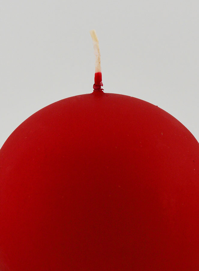 Bougie Boule de Noël 8cm - Rouge Velours (pic 3)