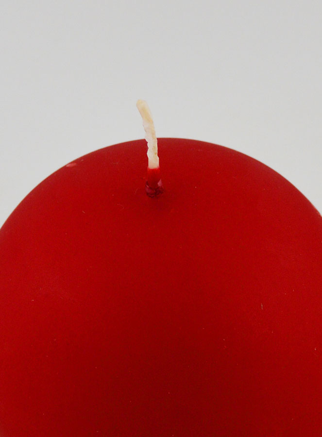 Bougie Boule de Noël 8cm - Rouge Velours (pic 4)