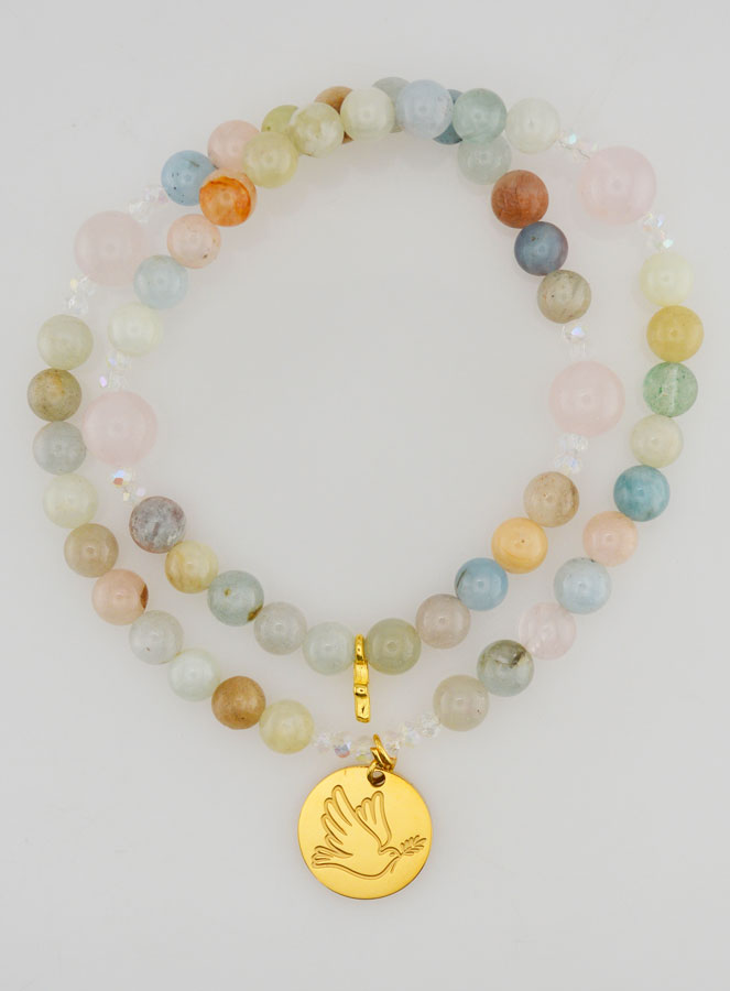 Chapelet de la Paix - Morganite & Quartz Rose (pic 1)