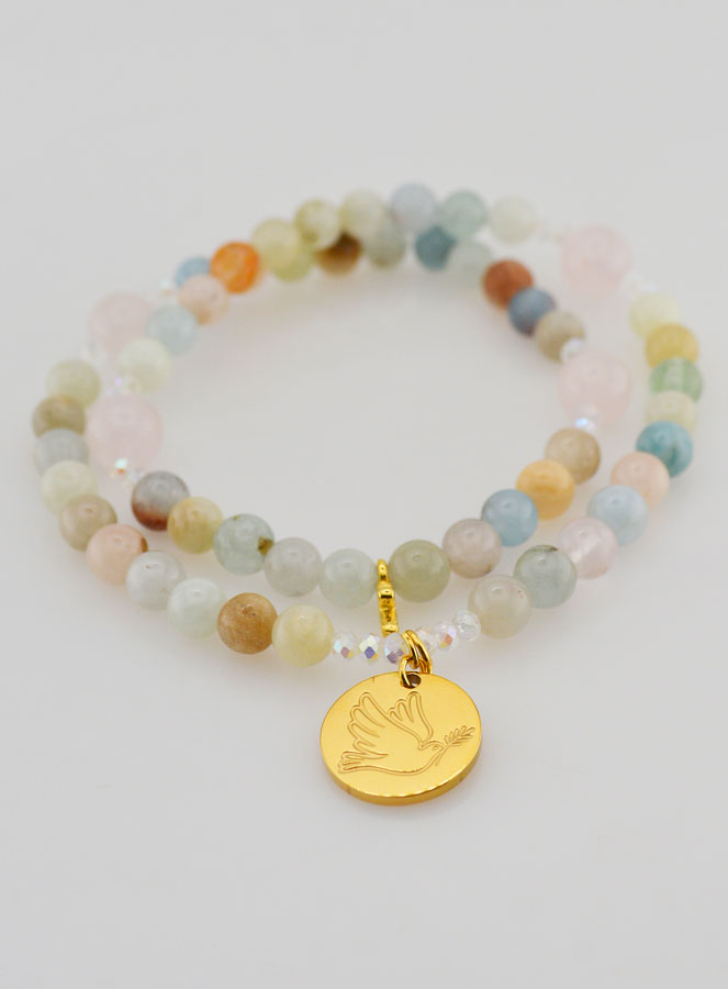 Chapelet de la Paix - Morganite & Quartz Rose (pic 2)