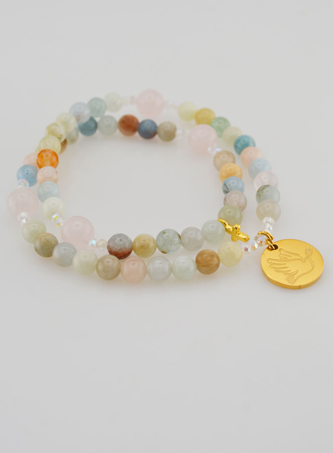Chapelet de la Paix - Morganite & Quartz Rose (pic 3)