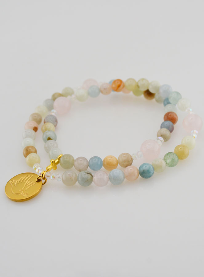 Chapelet de la Paix - Morganite & Quartz Rose (pic 4)