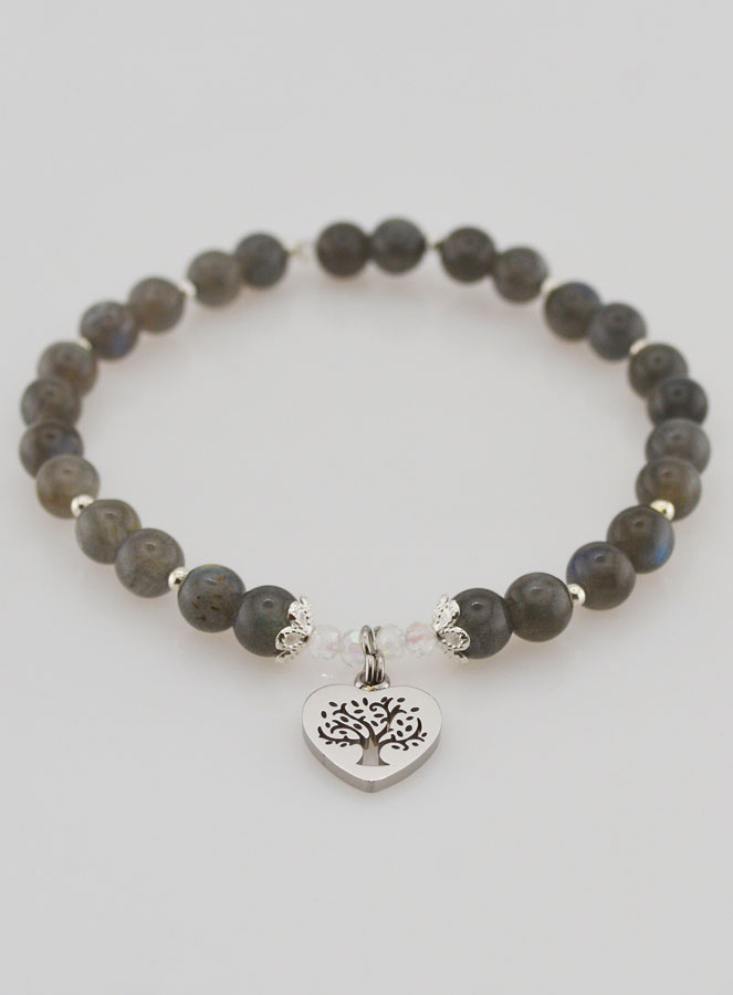 Bracelet Pierre Naturelle - Labradorite & Arbre de vie (pic 2)