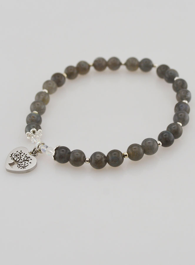 Bracelet Pierre Naturelle - Labradorite & Arbre de vie (pic 3)