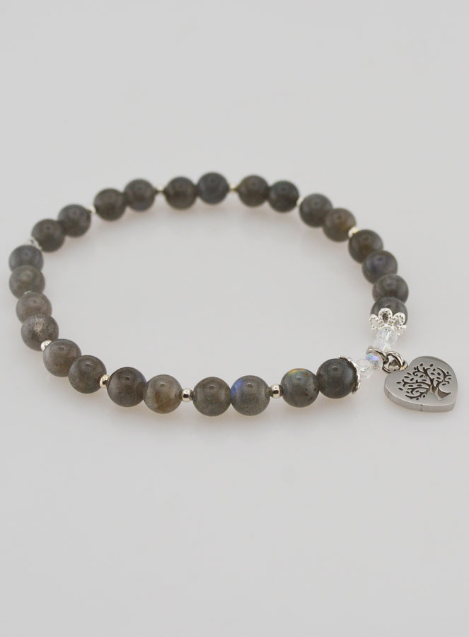 Bracelet Pierre Naturelle - Labradorite & Arbre de vie (pic 4)