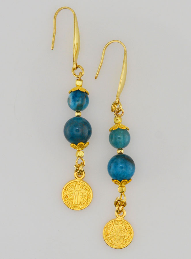 Boucles d'Oreilles - Apatite & St Benoît (pic 1)