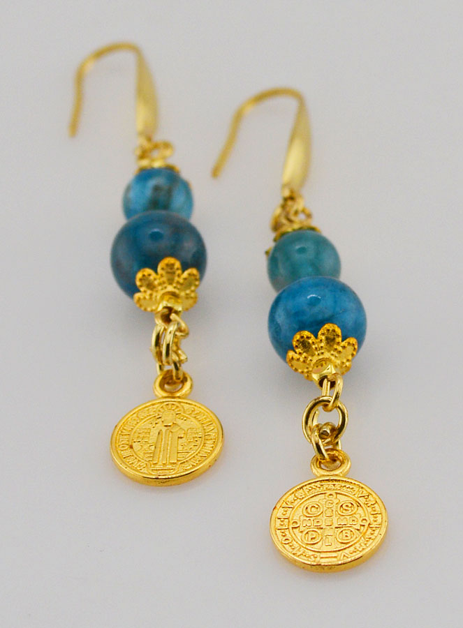 Boucles d'Oreilles - Apatite & St Benoît (pic 2)