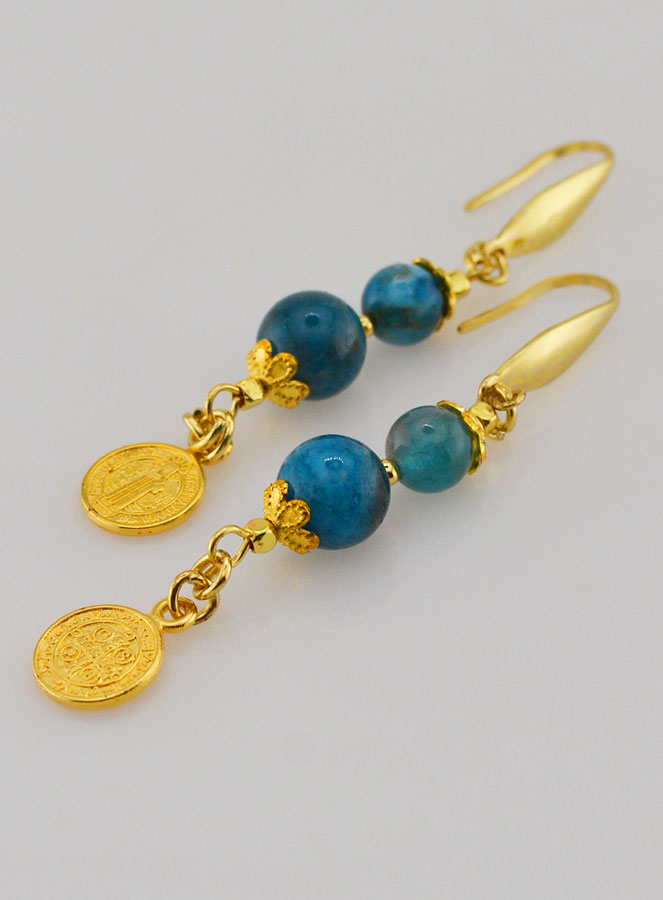 Boucles d'Oreilles - Apatite & St Benoît (pic 4)