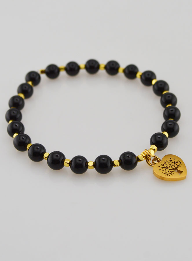 Bracelet Pierre Naturelle - Tourmaline & Arbre de vie (pic 4)