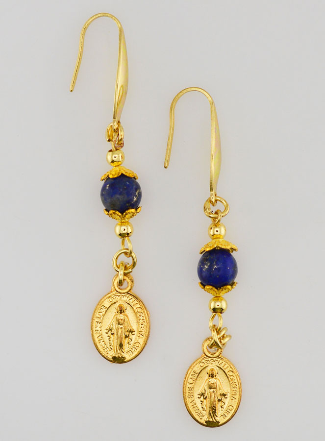 Boucles d'Oreilles - Miraculeuse & Lapis Lazuli (pic 1)