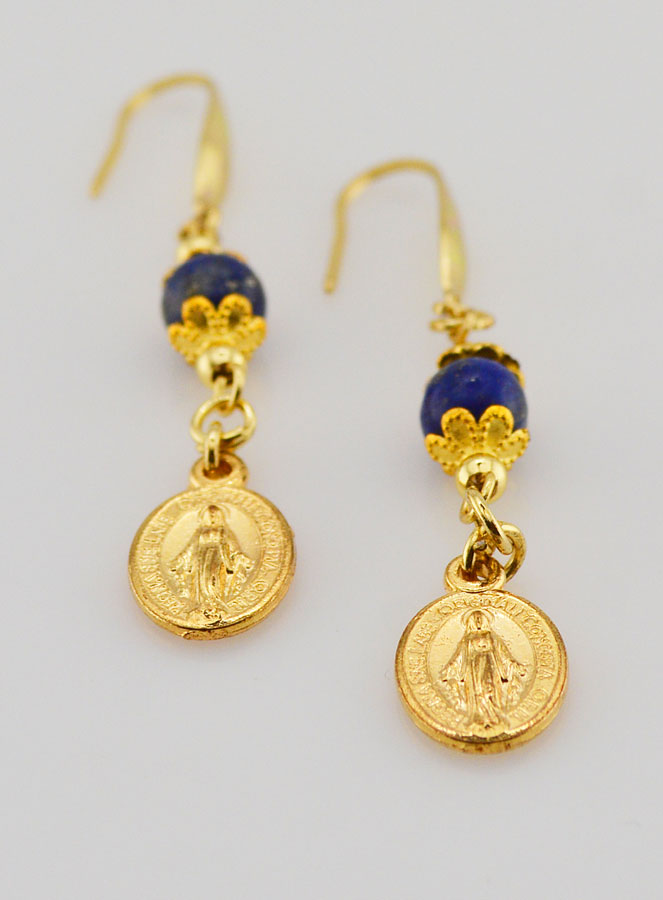 Boucles d'Oreilles - Miraculeuse & Lapis Lazuli (pic 2)