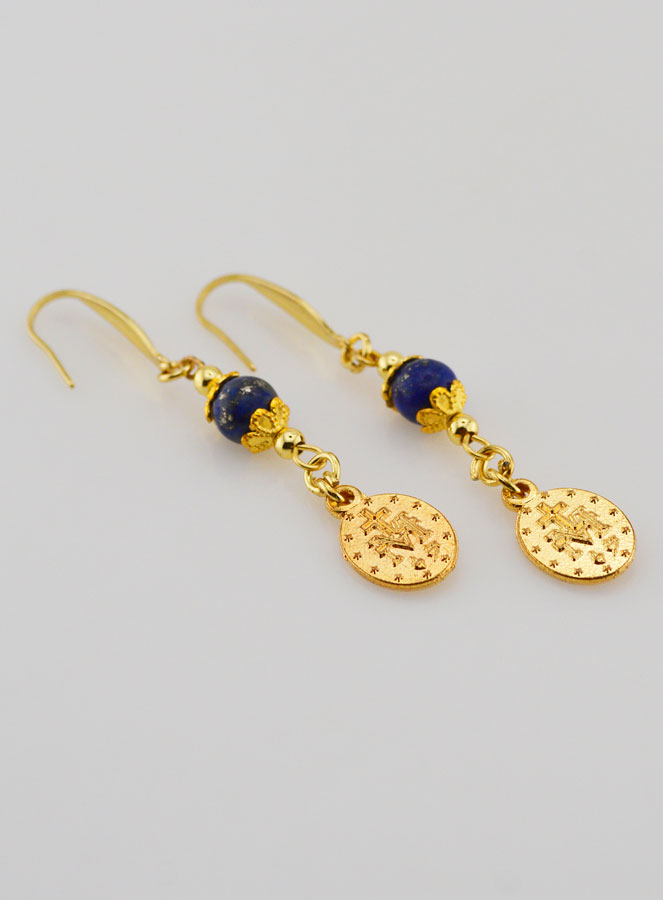 Boucles d'Oreilles - Miraculeuse & Lapis Lazuli (pic 3)
