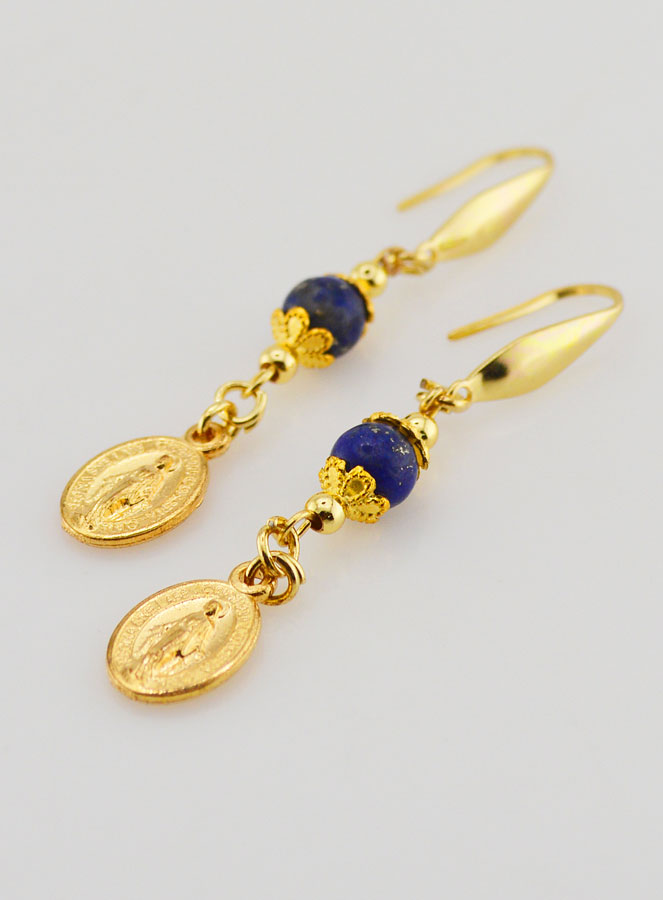 Boucles d'Oreilles - Miraculeuse & Lapis Lazuli (pic 4)