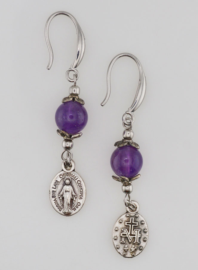 Boucles d'Oreilles - Miraculeuse & Améthyste (pic 1)