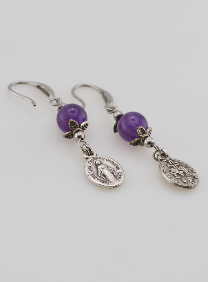 Boucles d'Oreilles - Miraculeuse & Améthyste (pic 3)