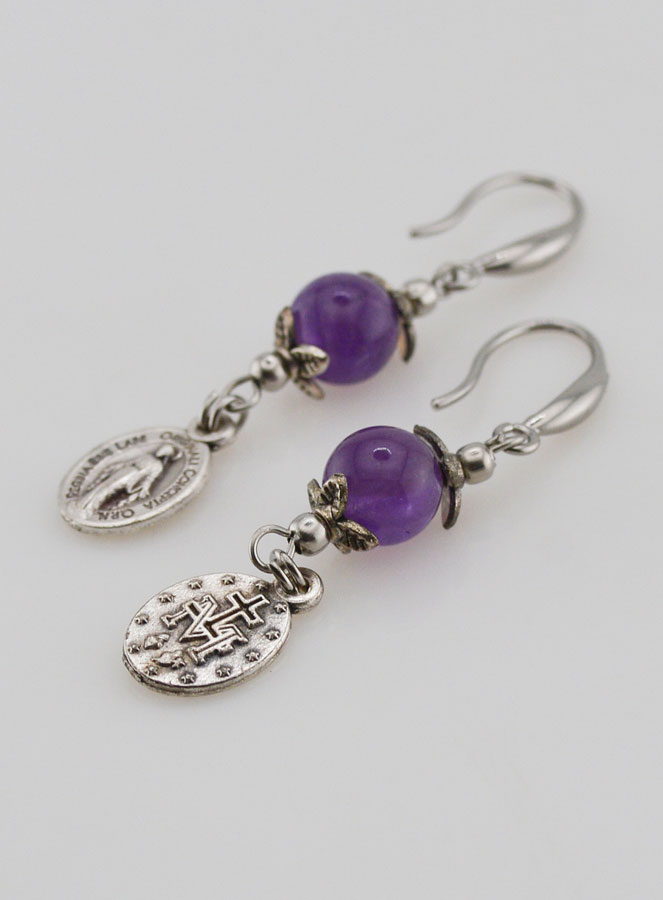 Boucles d'Oreilles - Miraculeuse & Améthyste (pic 4)