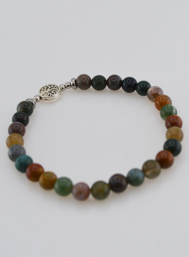 Bracelet Pierre Naturelle - Agate Indienne & Arbre de vie (pic 4)